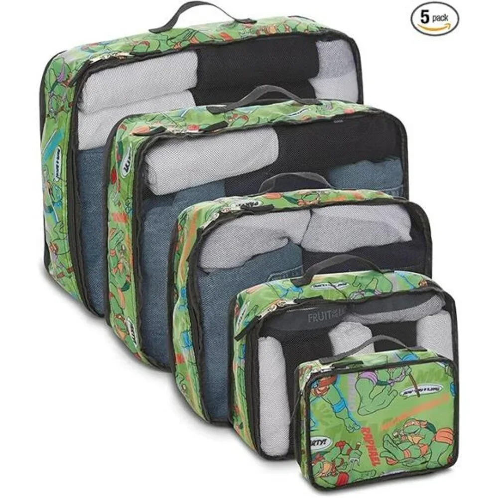 Ninja Turtles packing cubes travel organizer set luggage storage bags 5 piece
